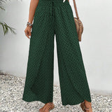 Women’s Wide-Leg Palazzo Trousers - Light Printed Weave