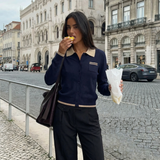 Collared Zip Knit Sweater for Sporty Elegant Style