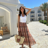 Plaid A-Line Maxi Skirt for Timeless Elegant Style