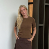 Short Sleeve Knit Sweater – Soft Relaxed Fit Pullover