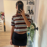 Striped Short Sleeve Polo Shirt – Relaxed Fit Casual Top