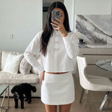 Structured Button Detail Blouse – Long Sleeve Elegant Shirt