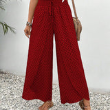 Women’s Wide-Leg Palazzo Trousers - Light Printed Weave