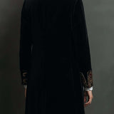 Women's Black Baroque Print Lapel Slim Fit Blazer