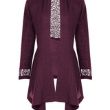 Burgundy Lace Cardigan