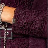 Burgundy Lace Cardigan