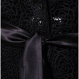Black Lace Belted Sweater