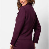 Burgundy Tailored Lace Blazer