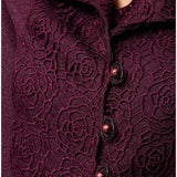 Burgundy Tailored Lace Blazer