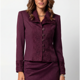 Burgundy Tailored Lace Blazer