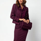 Burgundy Tailored Lace Blazer