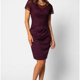 Burgundy Lace Cocktail Dress