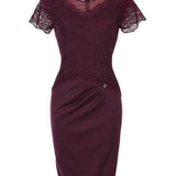 Burgundy Lace Cocktail Dress