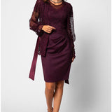 Burgundy Lace Cocktail Dress