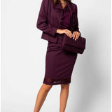 Bordeaux Lace Trim Blouse