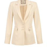 Ivory Pearl Detail Blazer