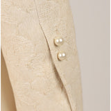 Ivory Jacquard Blazer with Pearl Details