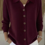 BUTTON-FRONT KNIT CARDIGAN
