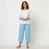 Women’s High-Waisted Tulip Hem Trousers - Lightweight Linen