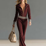 Women's Zip Front Wide Leg Jumpsuit
