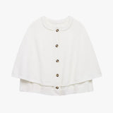 Button-Front Short Cape Cardigan