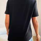 Minimalist Heart Embroidered Cotton Tee