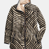 Retro Hand-Drawn Circle Design Quilted Jacket