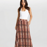 Plaid A-Line Maxi Skirt for Timeless Elegant Style