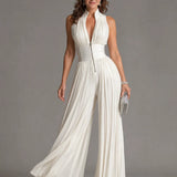 Pleated Wide-Leg Jumpsuit for Women