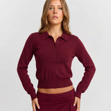 Zip Neck Knit Top for Sporty Chic Everyday Style