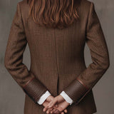 Women's Herringbone Printed Panel Blazer