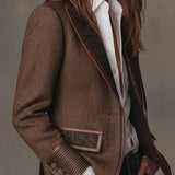 Women's Herringbone Printed Panel Blazer