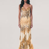 Amysaint Oberto Cavalli Cheetah Print Maxi Dress