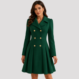 Tailored Double Breasted Long Sleeve Coat Dress