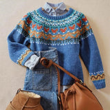 Classic Vintage Nordic Knit Sweater