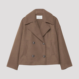 Women's Double Breasted Cropped Peacoat
