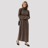 Women's Turtleneck Knit Maxi Dress