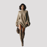 Women's Oversized Turtleneck Knit Dress