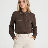 Utility Pocket Shirt – Structured Long Sleeve Button Top