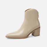Women's Elegant Leather Heel Boots