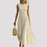 Women's Sleeveless Pleated Knit Dress
