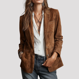Women's Tailored Suede Blazer Jacket