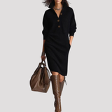 Women's Button Neck Knit Dress