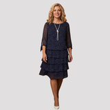 Women's Layered Polka Dot Chiffon Dress