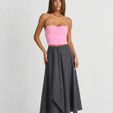 High Waist A-Line Midi Skirt for Elegant Timeless Style
