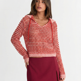 Cropped Knit Hoodie – Lightweight Relaxed Fit Pullover