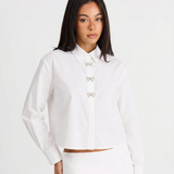 Structured Button Detail Blouse – Long Sleeve Elegant Shirt