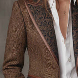 Women's Herringbone Printed Panel Blazer