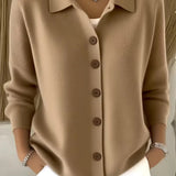 BUTTON-FRONT KNIT CARDIGAN