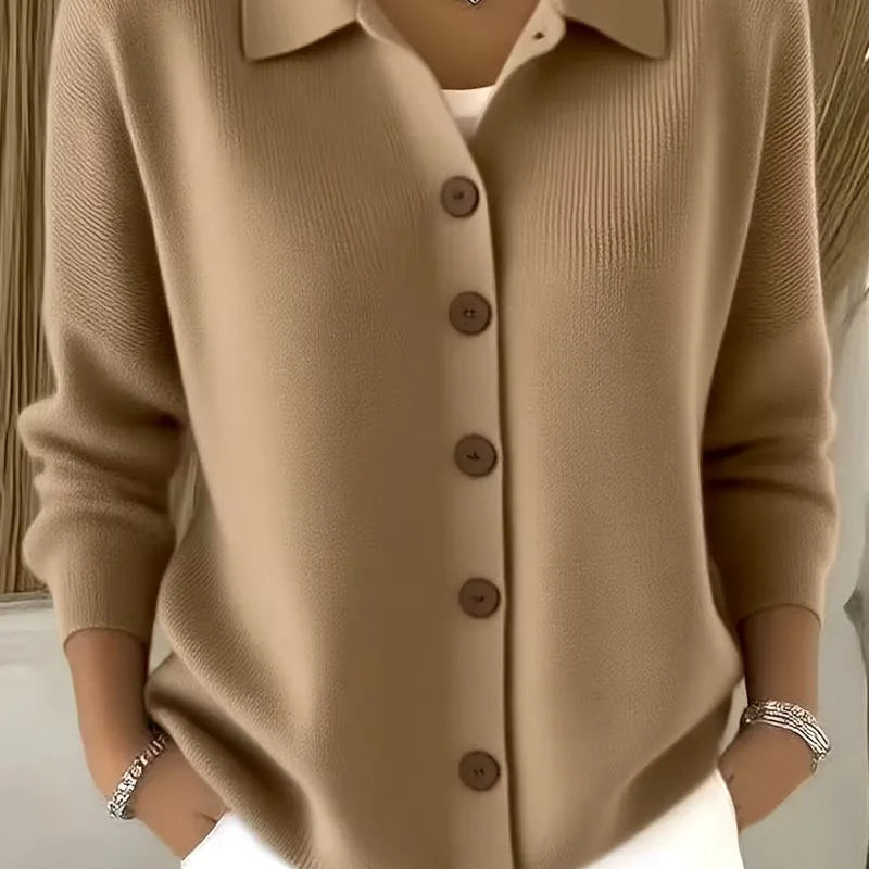 BUTTON-FRONT KNIT CARDIGAN